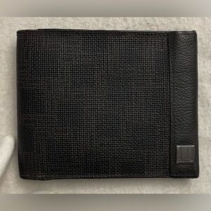 Dunhill Vintage Authentic Black & Brown Textured Coated Canvas & Leather Wallet